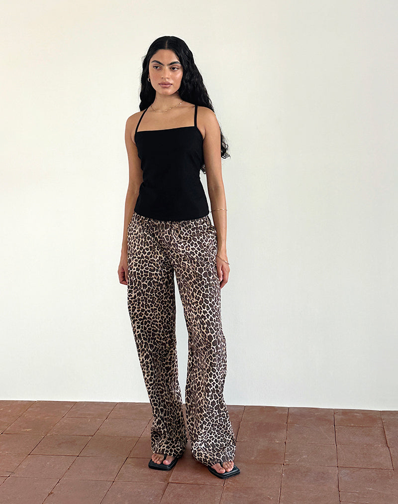 Lirura Trousers in Rar Leopard Sandstorm-Nico Sky