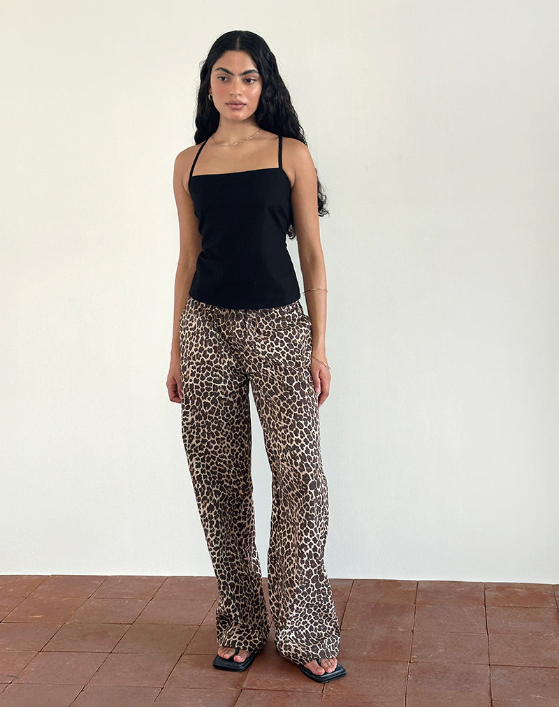 Lirura Trousers in Rar Leopard Sandstorm-Nico Sky