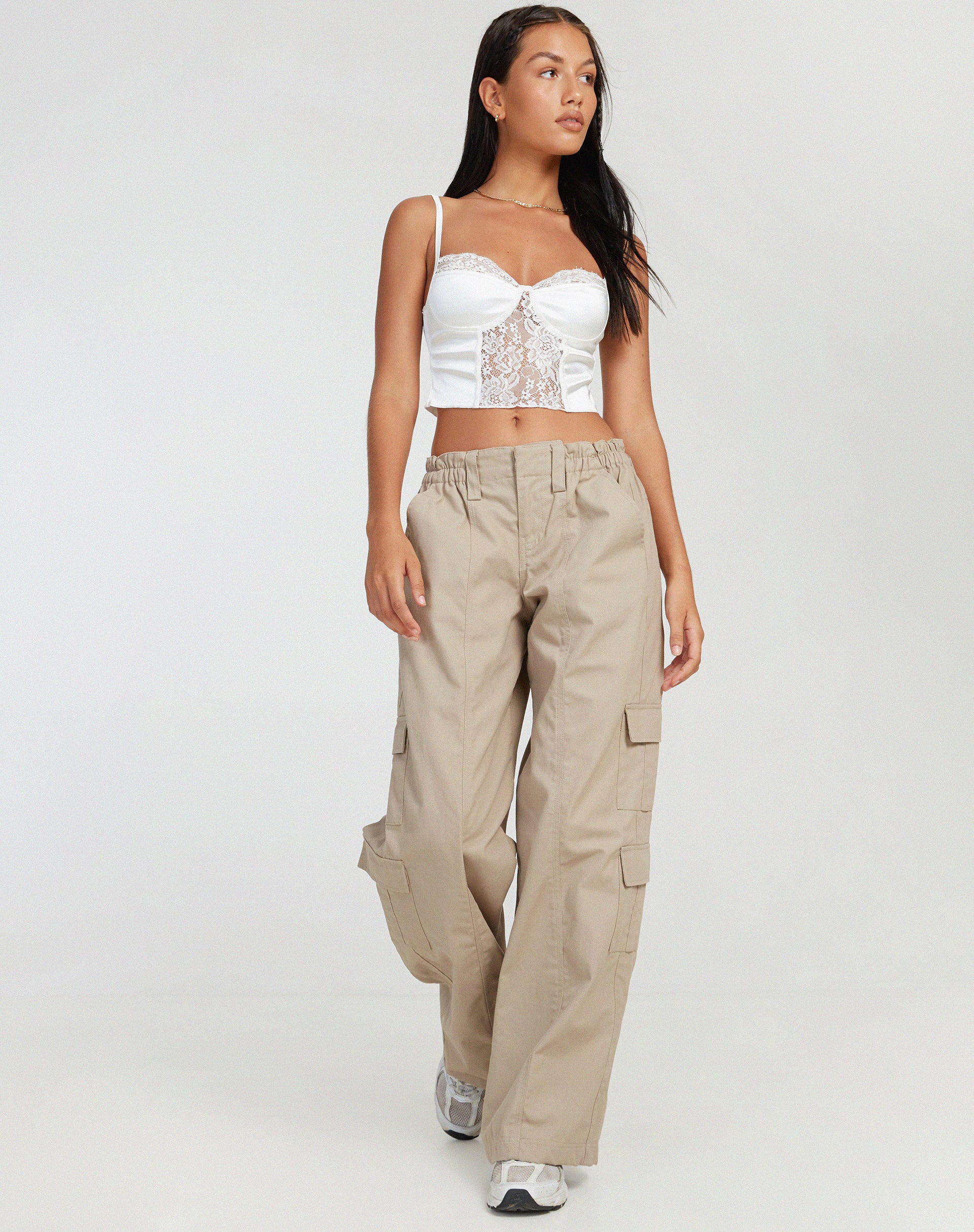 Litasa Corset Top in Satin Ivory-Nico Sky