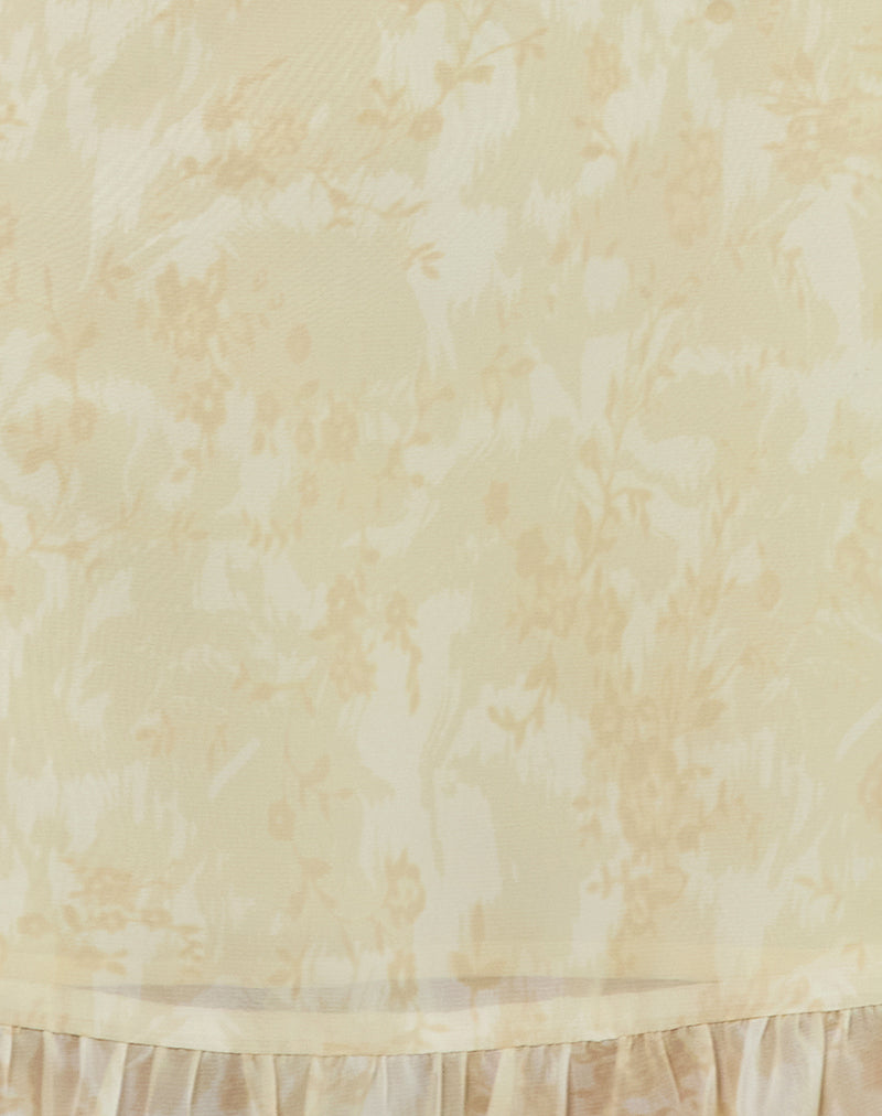 Liuka Mini Dress in Smudge Floral Yellow-Nico Sky