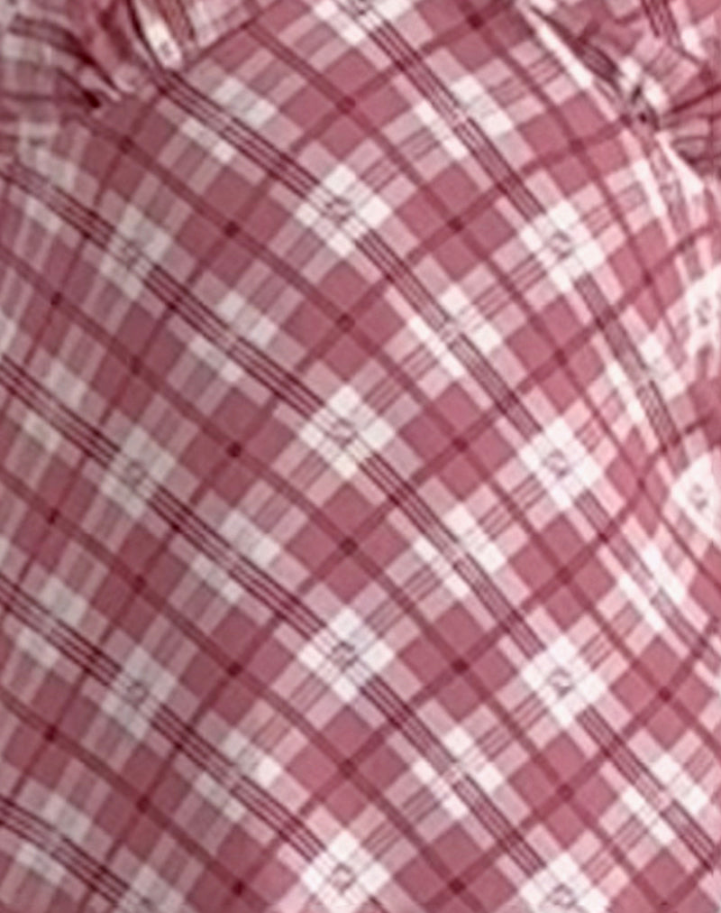 Liva Midi Dress in Pink Tartan-Nico Sky