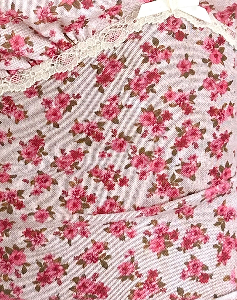 Livi Top in Gardenia Romantic with Lace Trim-Nico Sky