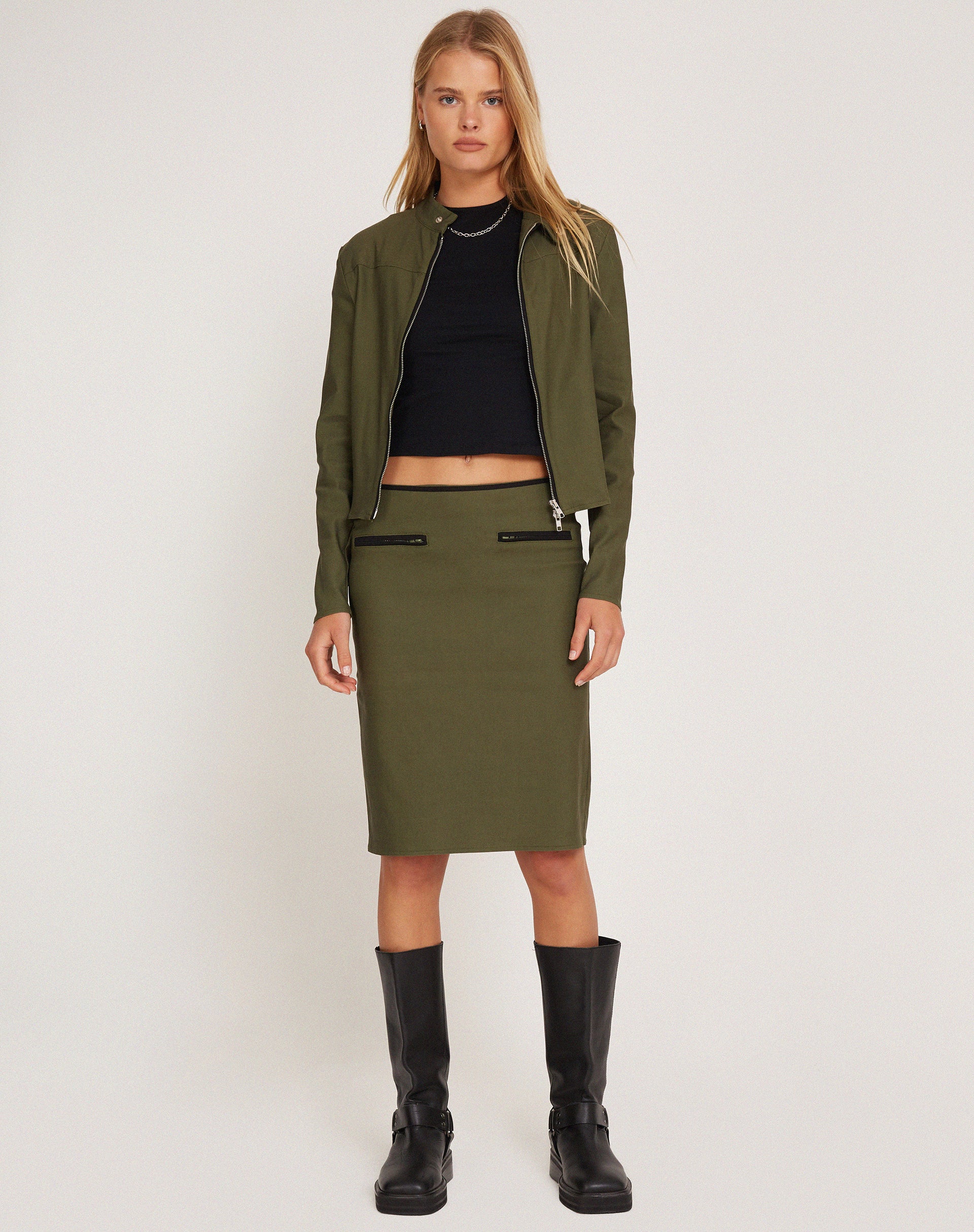 Livia Jacket in Tailoring Army Green-Nico Sky