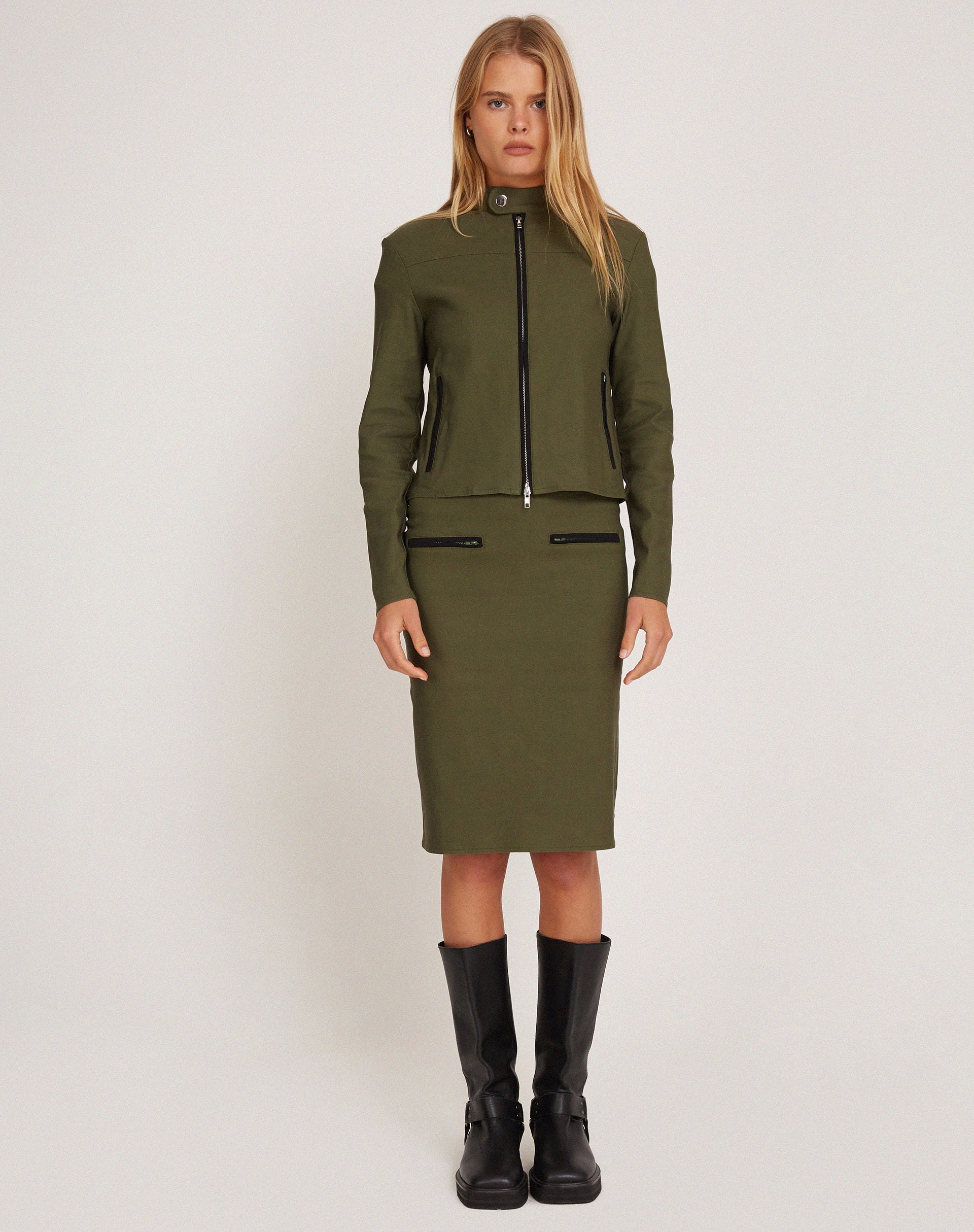Livia Jacket in Tailoring Army Green-Nico Sky