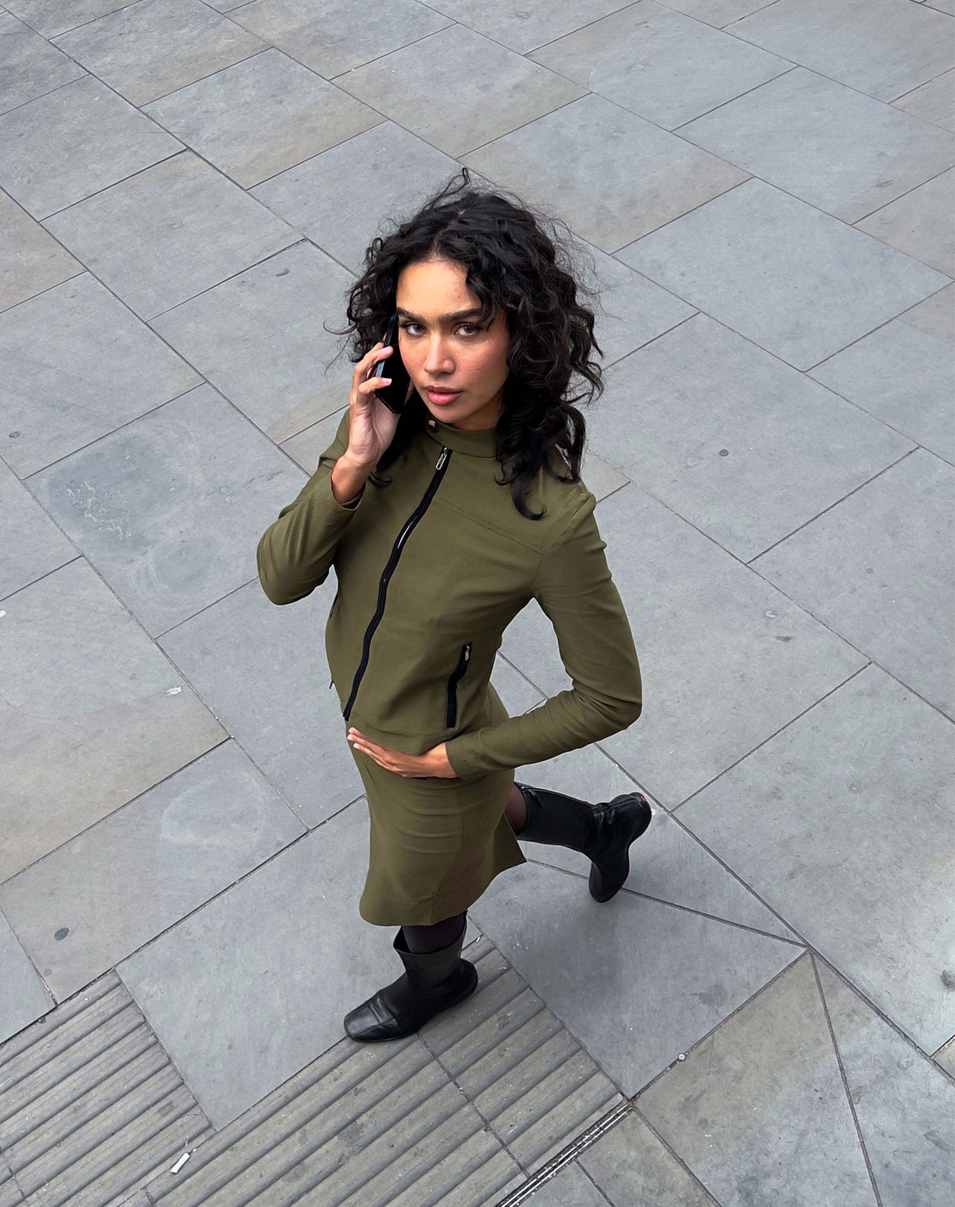 Livia Jacket in Tailoring Army Green-Nico Sky
