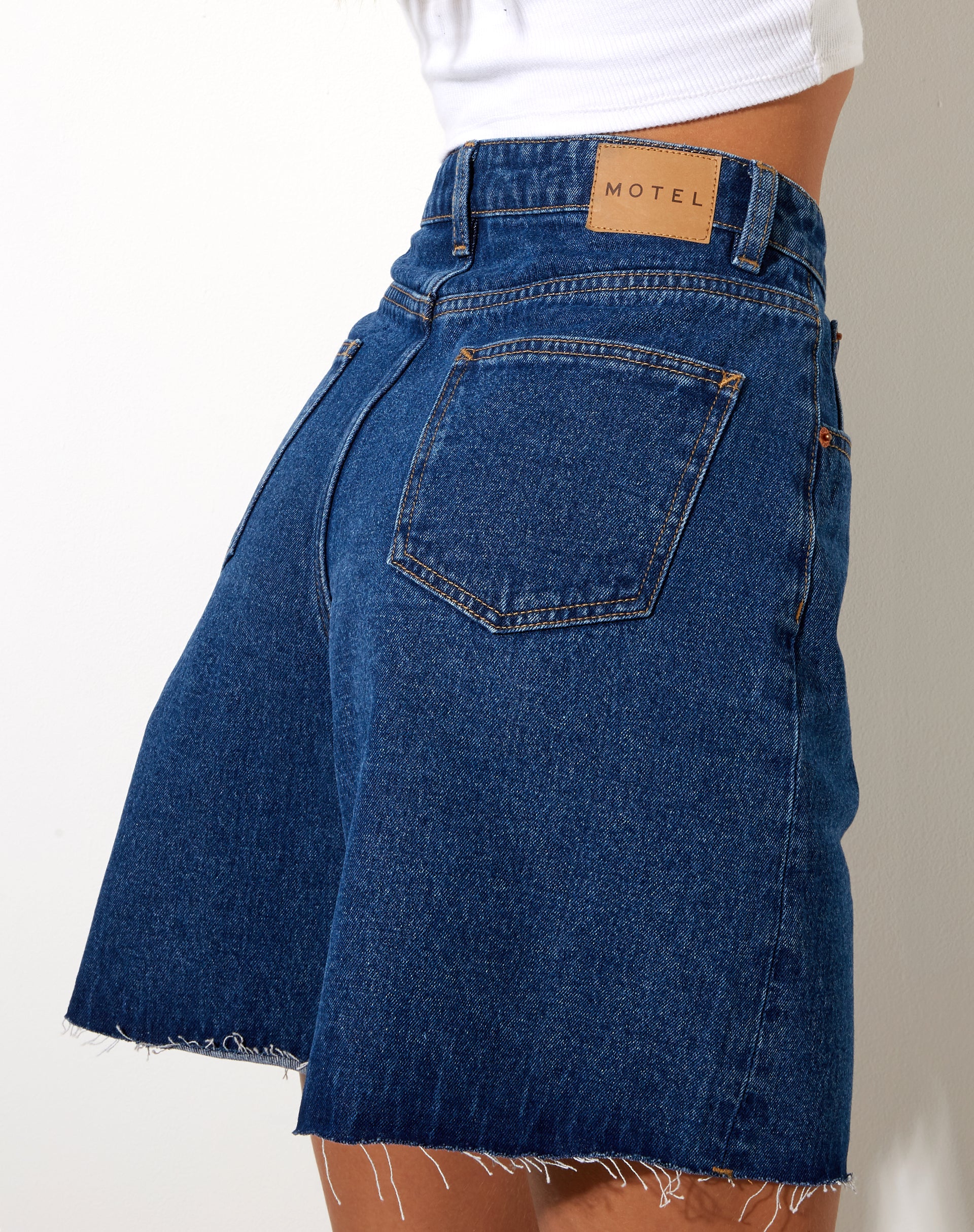 Loose Fit Denim Short in Classic Blue-Nico Sky