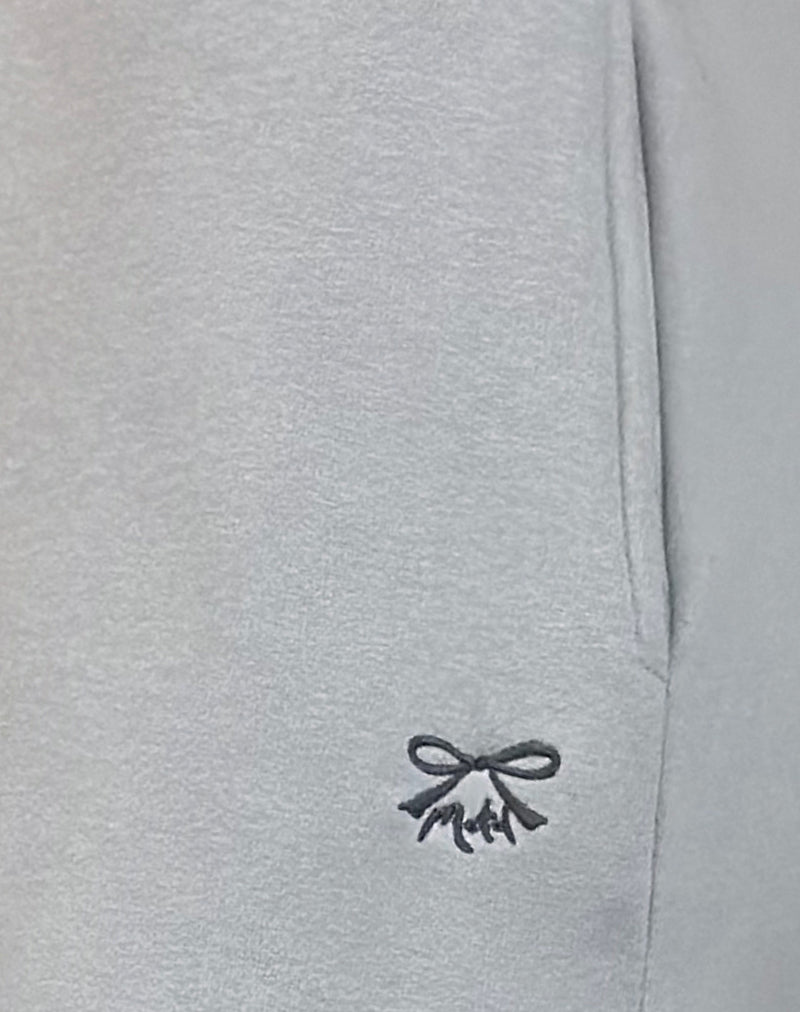 Loose Jogger in Lunar Rock with Ocean Storm Bow Embroidery-Nico Sky