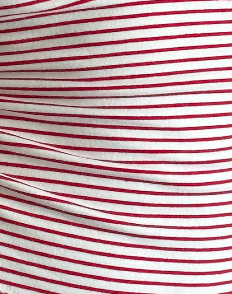 Lorde Tank Top in Red and White Stripe-Nico Sky
