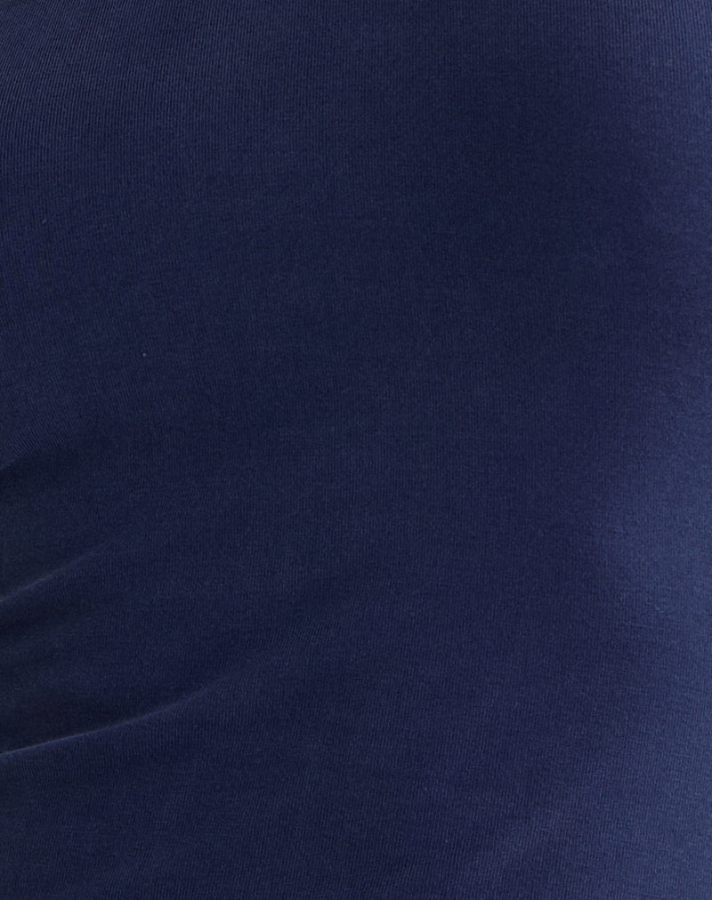 Lorie Halter Top in Cupro Navy-Nico Sky