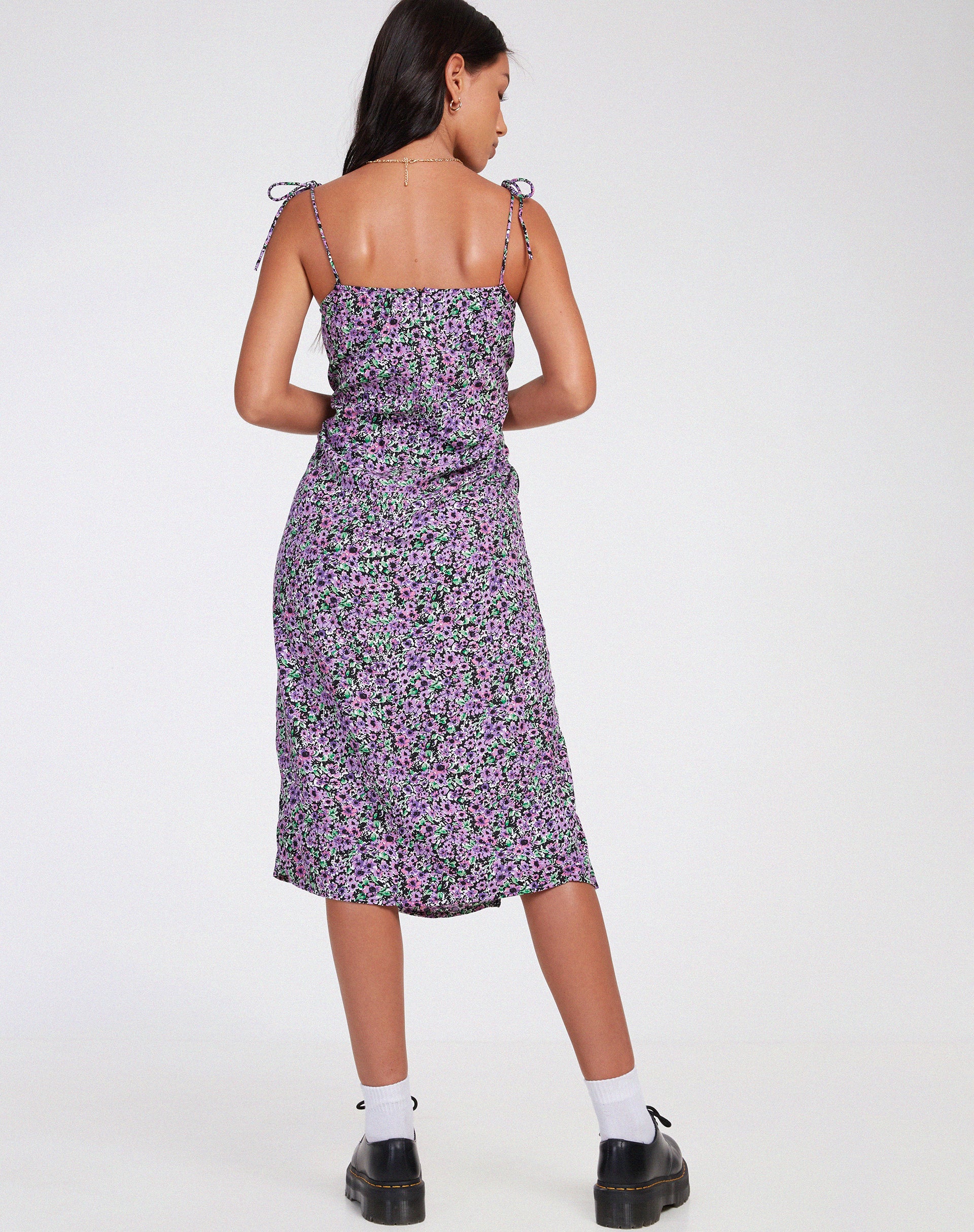Lotie Midi Dress in Lilac Blossom-Nico Sky