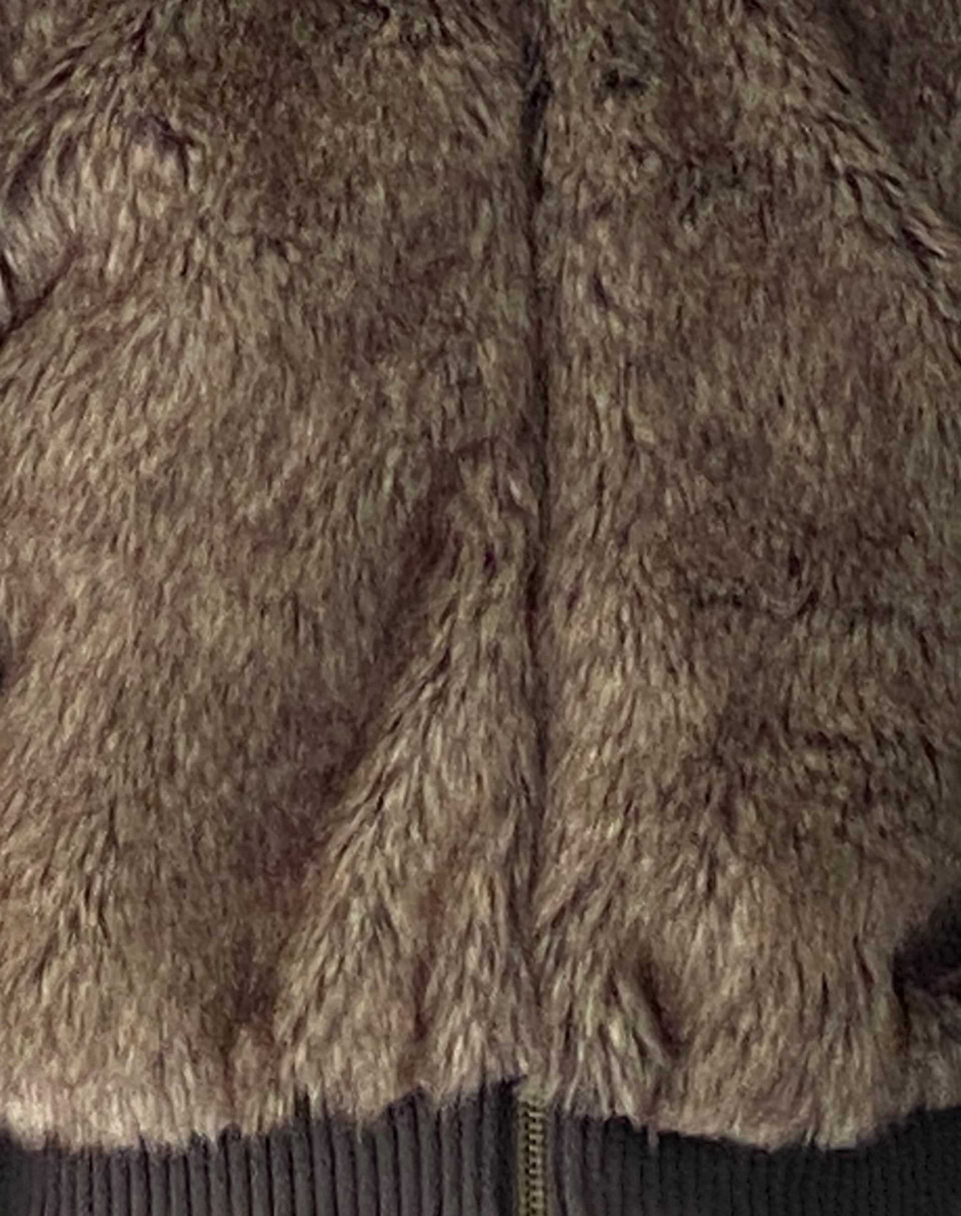 Lovina Jacket in Brown Faux Fur-Nico Sky