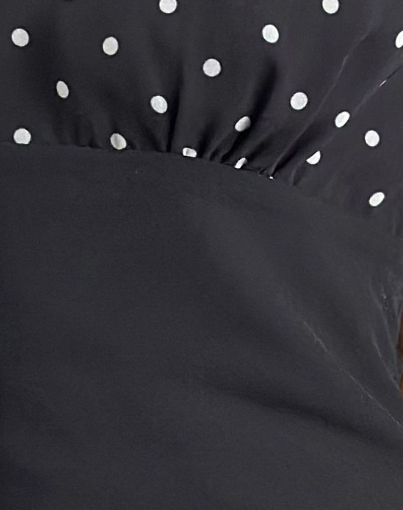 Lovita Mini Dress in Basic Polka Black-Nico Sky