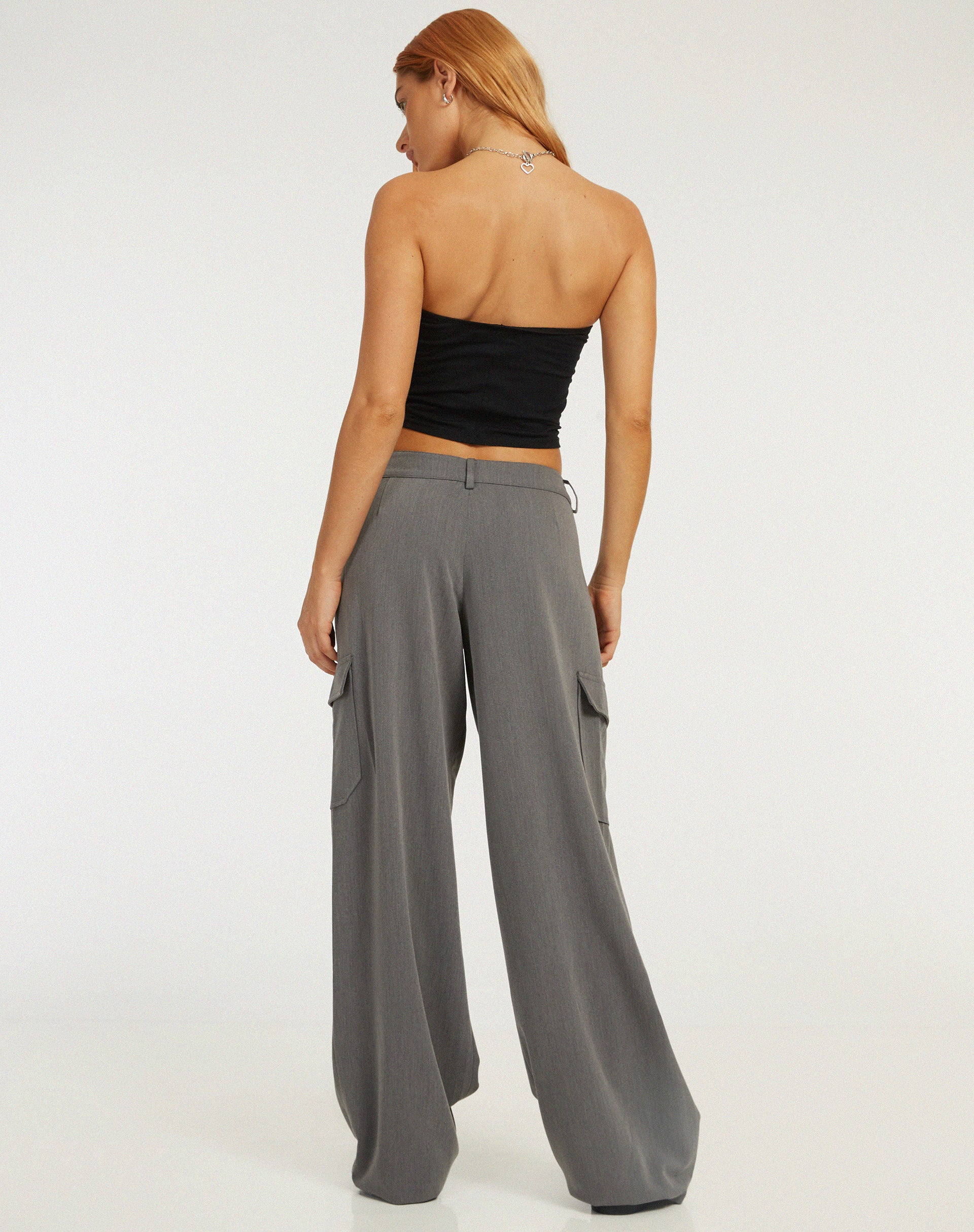 Low Rise Abba Cargo in Charcoal-Nico Sky