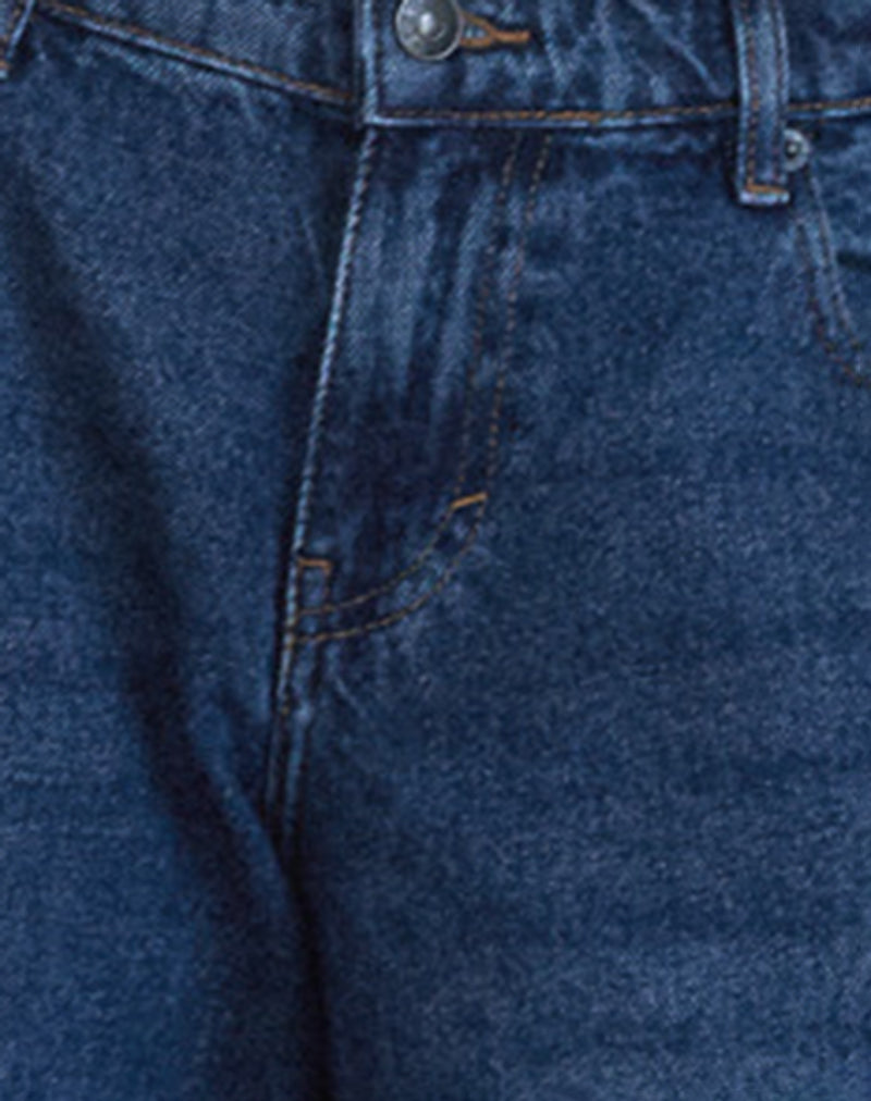 Roomy Oversized Low Rise Jeans in Mid Blue Used-Nico Sky