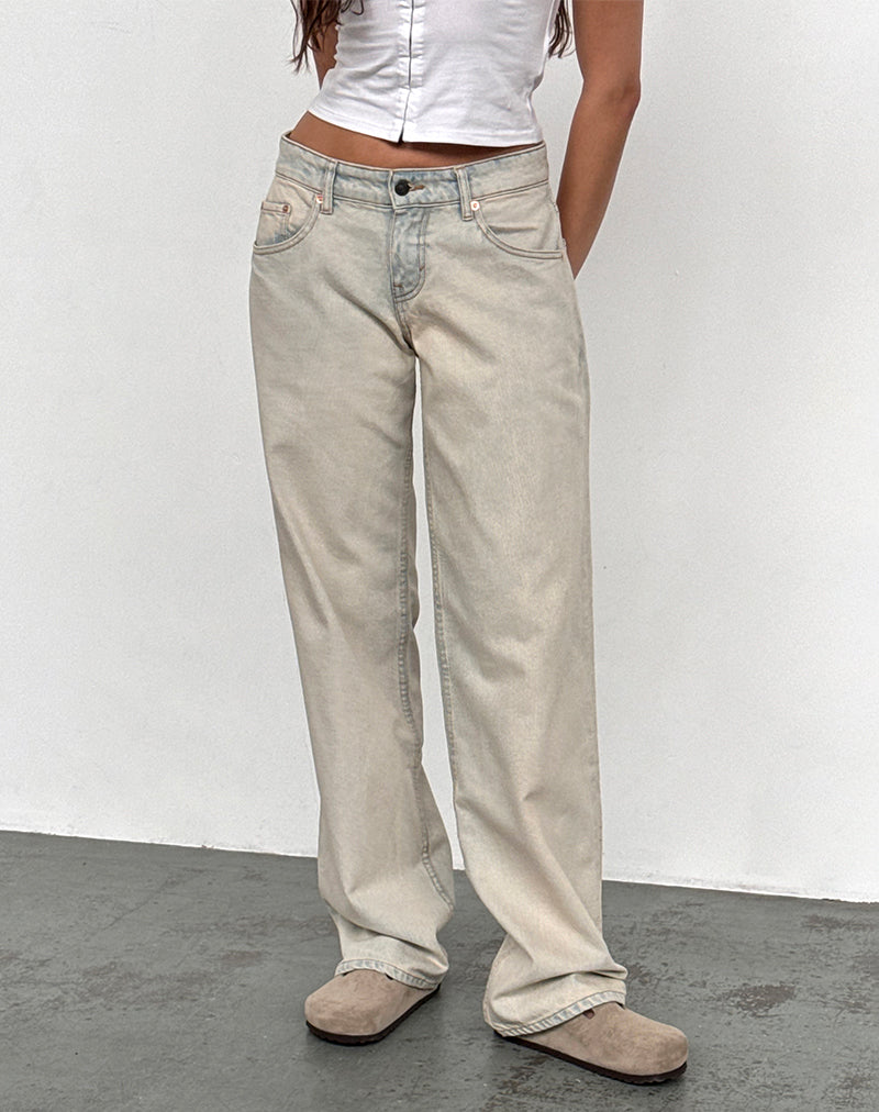 Low Rise Parallel Jeans In Arctic Blue-Nico Sky