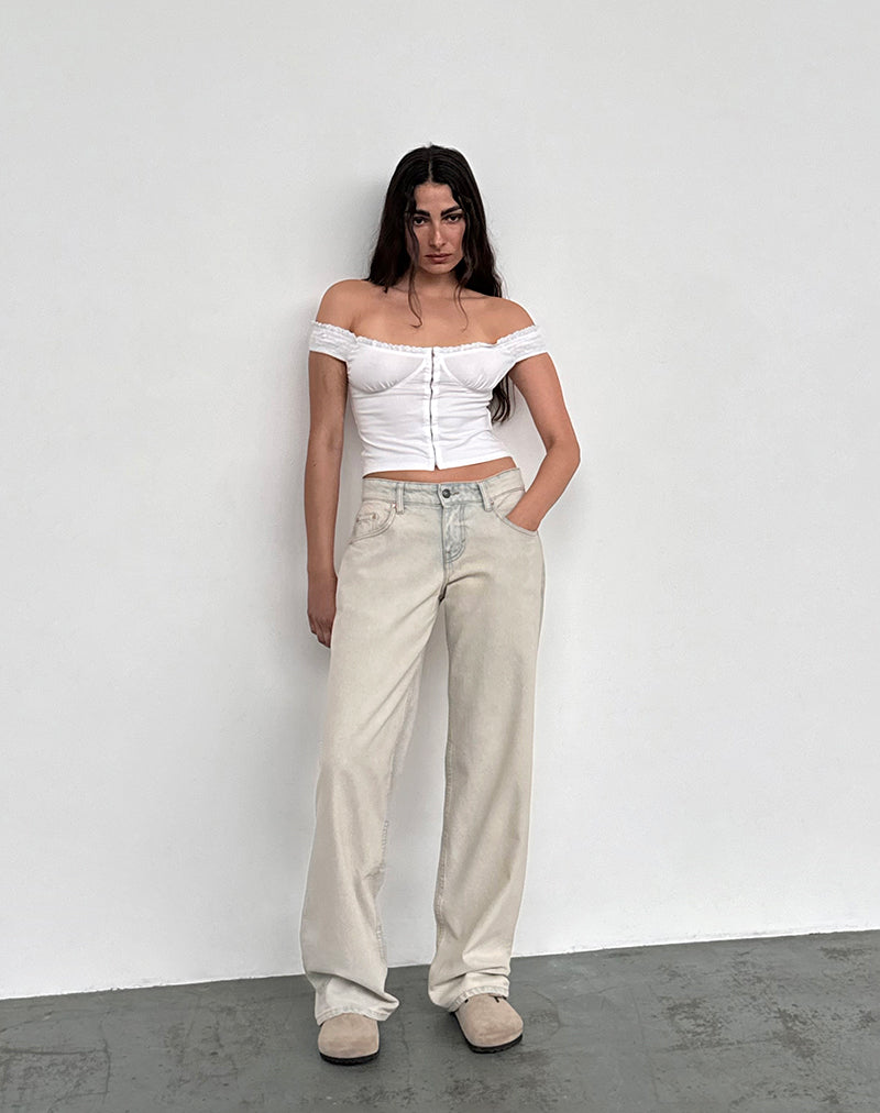 Low Rise Parallel Jeans In Arctic Blue-Nico Sky