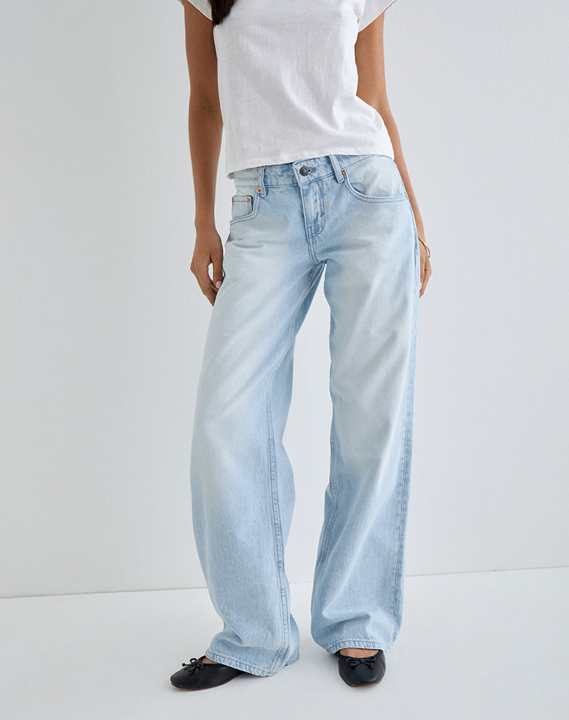 Low Rise Parallel Jeans in Icy Blue-Nico Sky