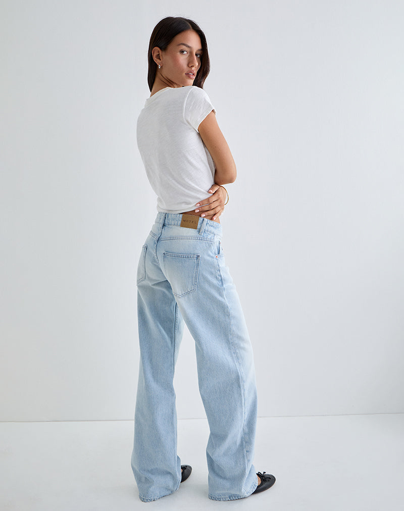 Low Rise Parallel Jeans in Icy Blue-Nico Sky