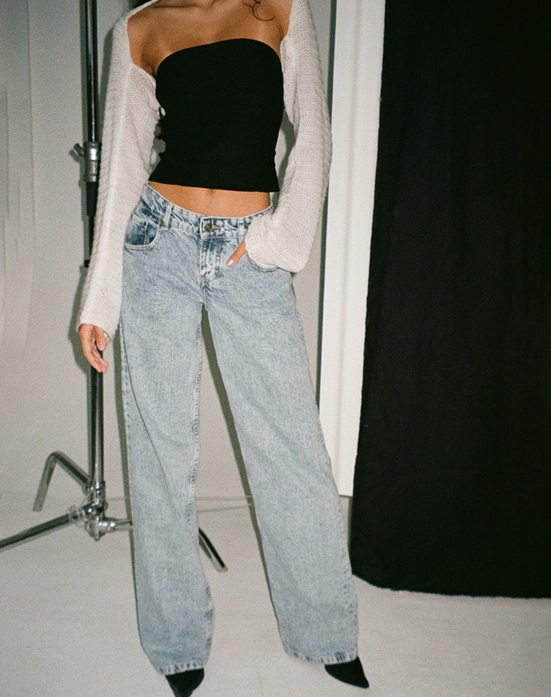 Low Rise Parallel Jeans in 80s Light Blue Wash-Nico Sky