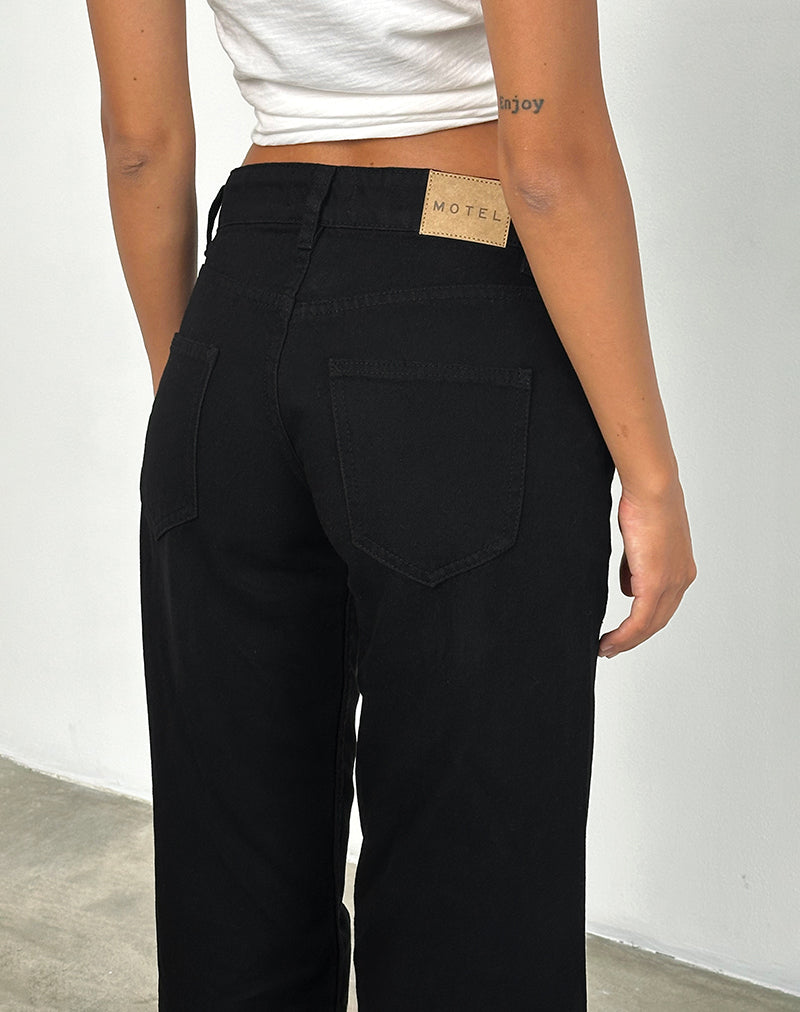 Low Rise Parallel Jeans in Rinse Black-Nico Sky