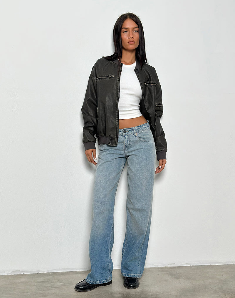 Low Rise Parallel Jeans in Vintage Bleach-Nico Sky
