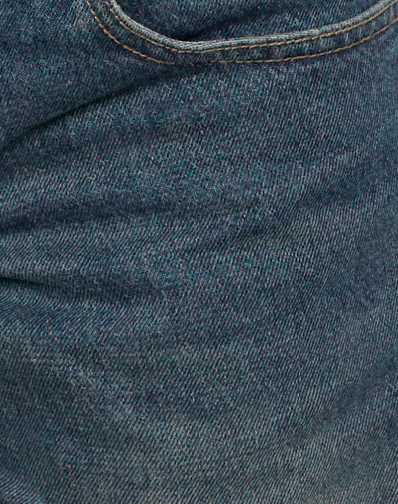 Low Rise Parallel Jeans in Vintage Green Used-Nico Sky