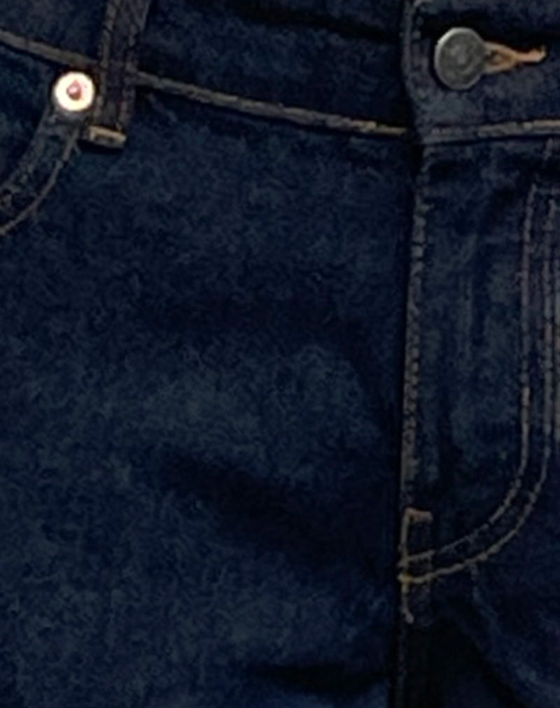 Rigid Low Rise Flare Jeans In Indigo-Nico Sky