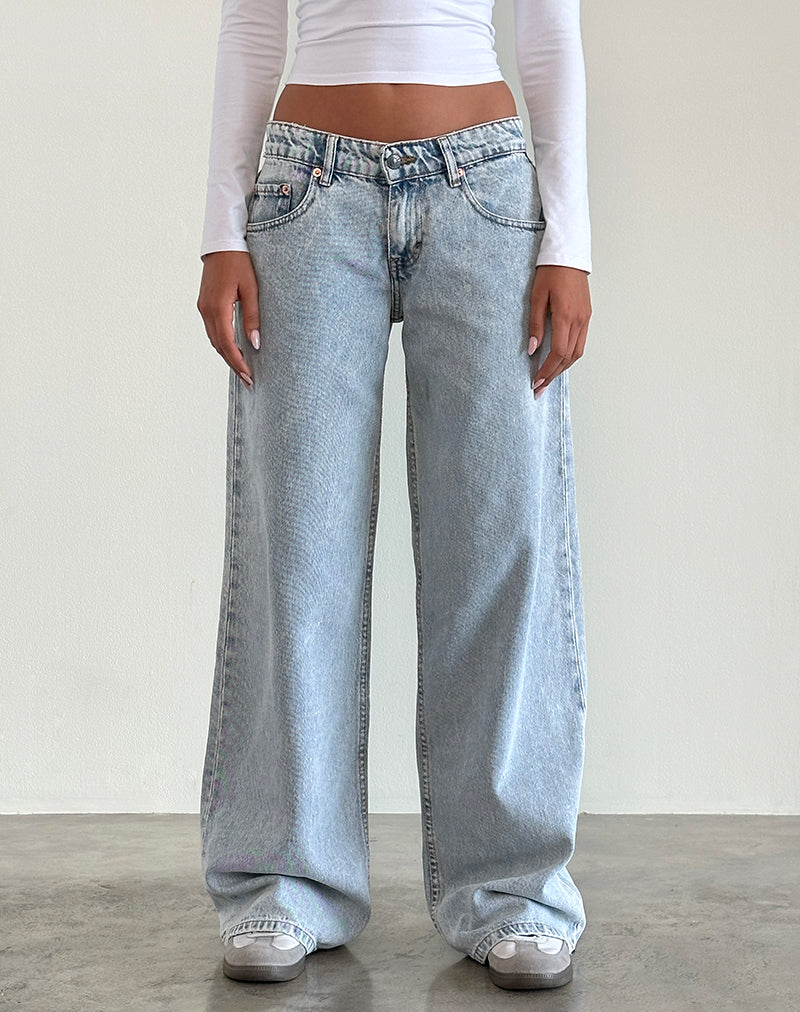 Low Rise Roomy Jeans in 80's Light Wash Blue-Nico Sky
