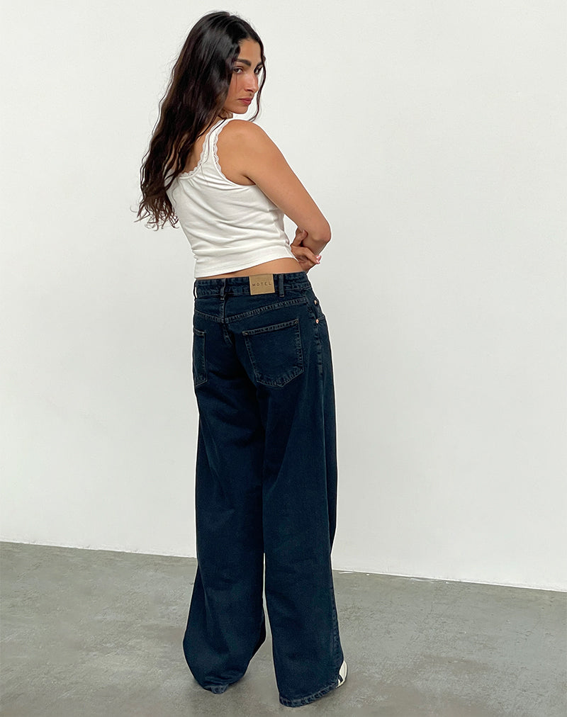 Low Rise Roomy Jeans in Blue Ink-Nico Sky