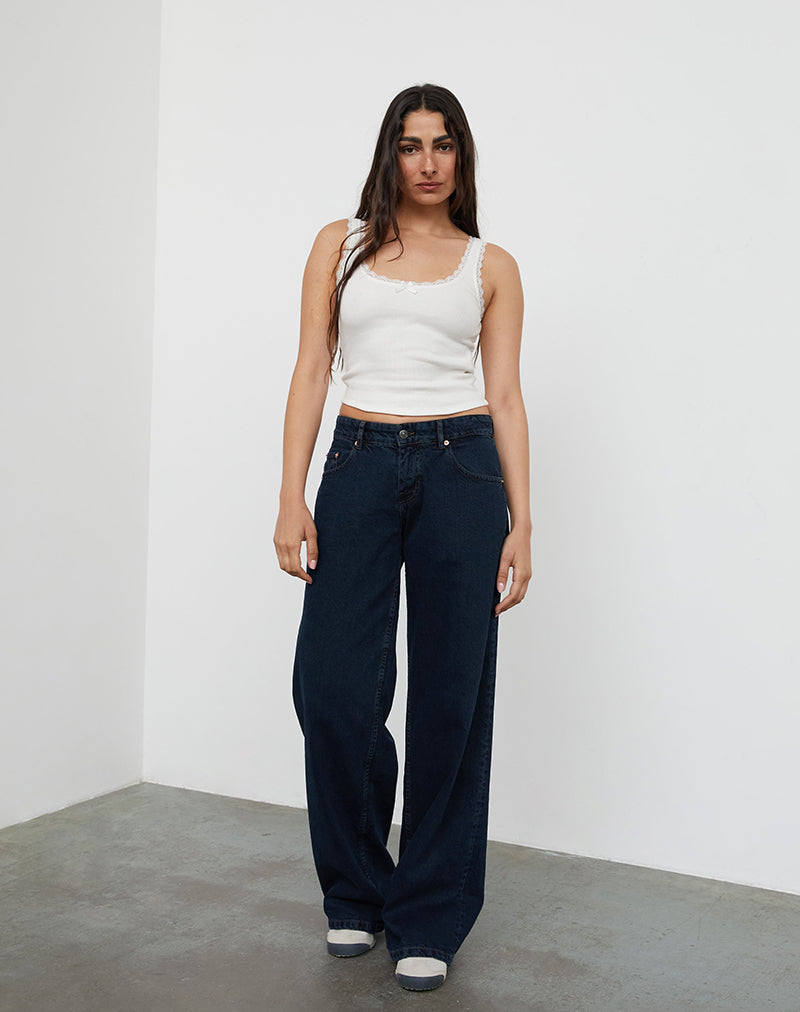 Low Rise Roomy Jeans in Blue Ink-Nico Sky