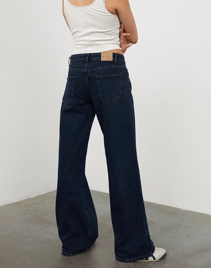 Low Rise Roomy Jeans in Blue Ink-Nico Sky