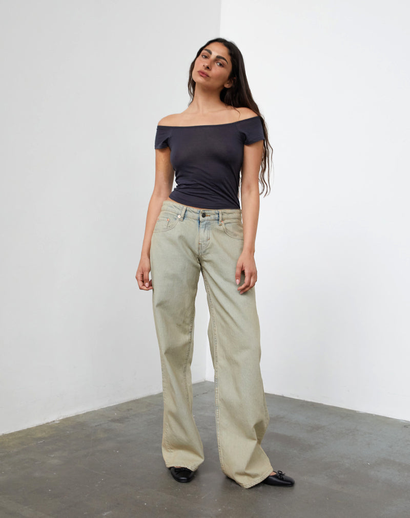 Low Rise Roomy Jeans in Desert Sand Wash-Nico Sky