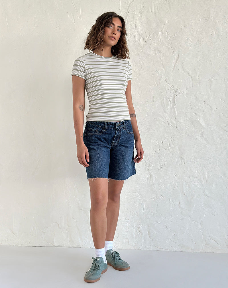 Roomy Low Rise Jorts in Mid Blue Used-Nico Sky