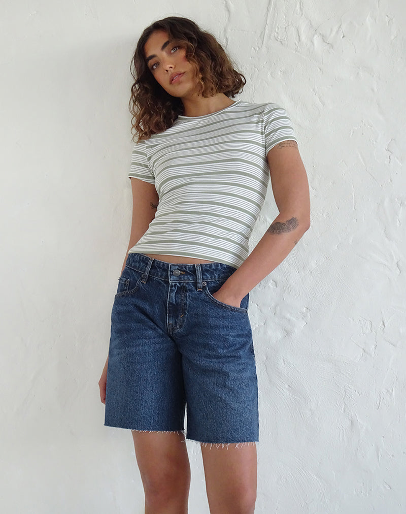 Roomy Low Rise Jorts in Mid Blue Used-Nico Sky