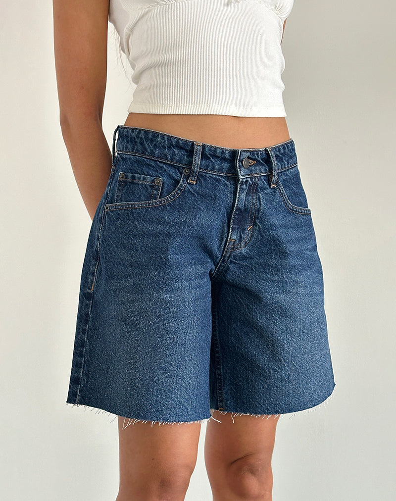 Roomy Low Rise Jorts in Mid Blue Used-Nico Sky