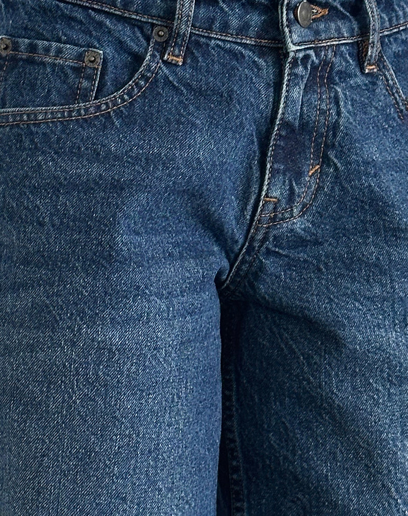 Roomy Low Rise Jorts in Mid Blue Used-Nico Sky