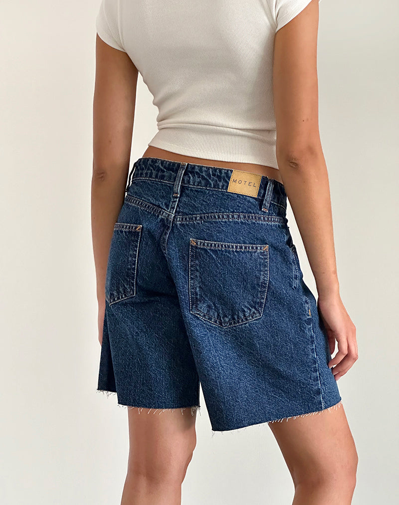 Roomy Low Rise Jorts in Mid Blue Used-Nico Sky