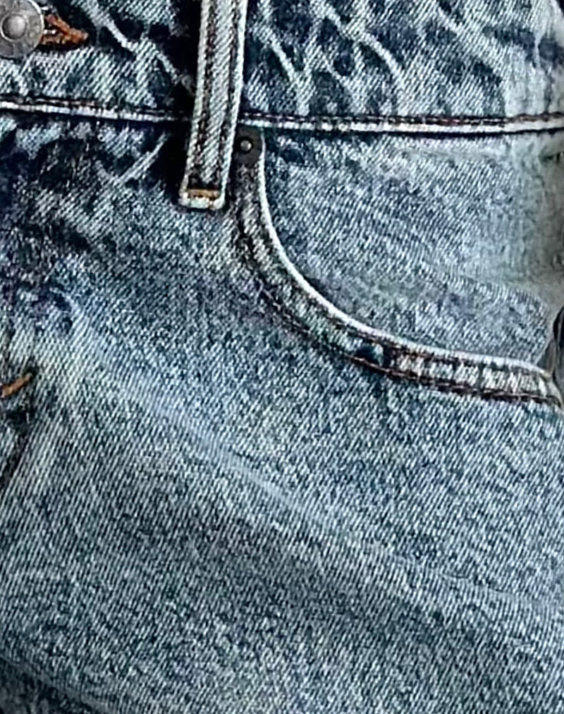 Low Rise Roomy Shorts in Vintage Blue Wash-Nico Sky