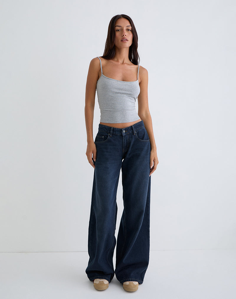 Low Rise Roomy Jeans in Smokey Blue-Nico Sky