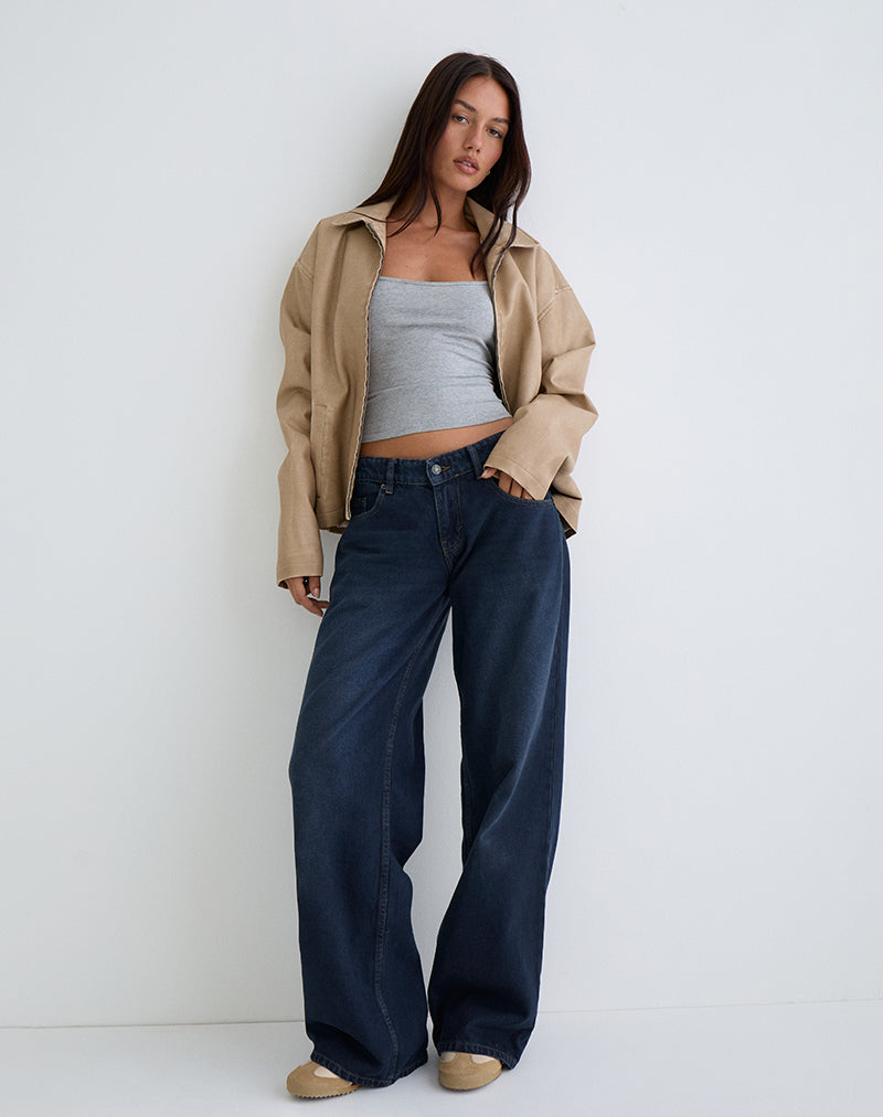 Low Rise Roomy Jeans in Smokey Blue-Nico Sky