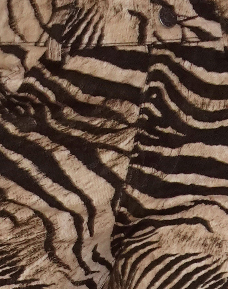 Low Rise Roomy Trousers in Wild Animal Print-Nico Sky