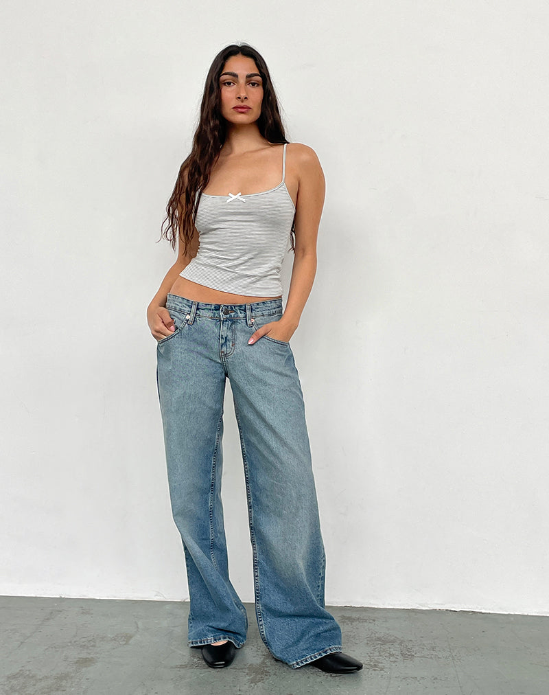 Low Rise Roomy Jeans in Vintage Bleach-Nico Sky