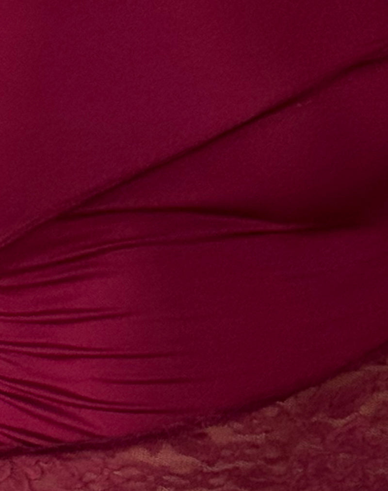 Lucca Long Sleeve Top in Burgundy-Nico Sky