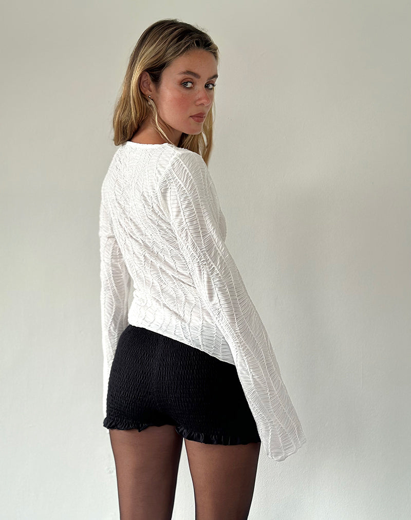 Lucca Ripple Top Jacquard White-Nico Sky