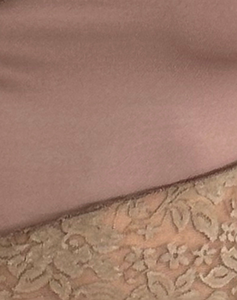 Lucca Long Sleeve Top in Slinky Lace Mocha-Nico Sky