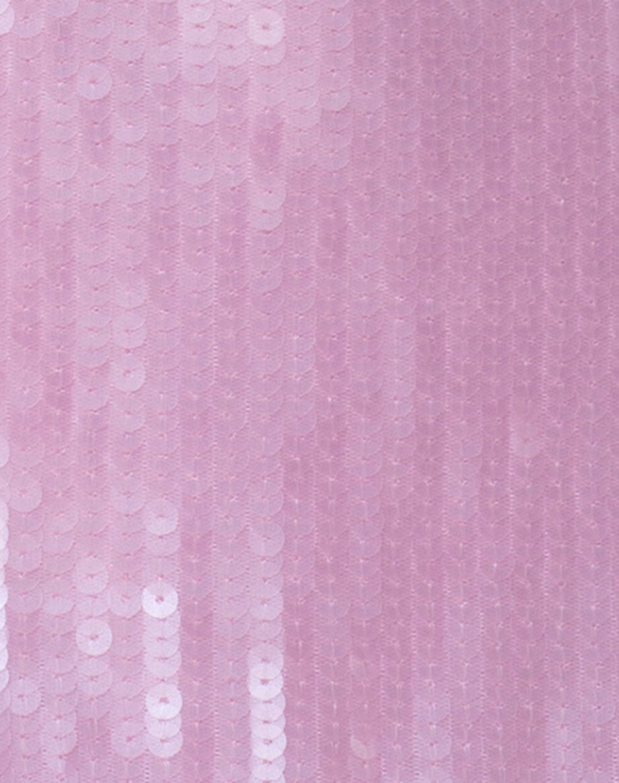 Luciette Dress in Tint Sequin Pink-Nico Sky