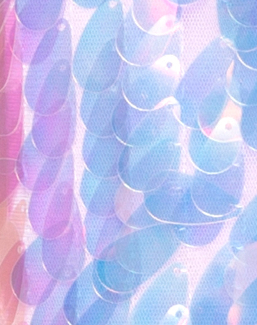 Luna Slip Dress in Opal Unicorn Sequin Pink-Nico Sky