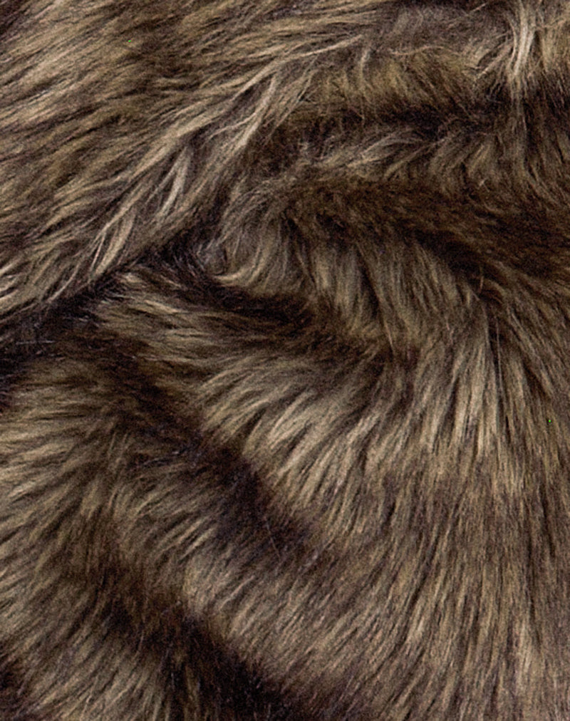 Lupita Jacket in Faux Long Fur Brown-Nico Sky