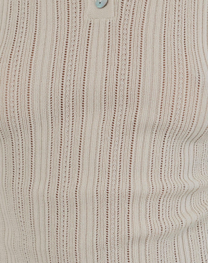 Lynetta Top in Cream-Nico Sky