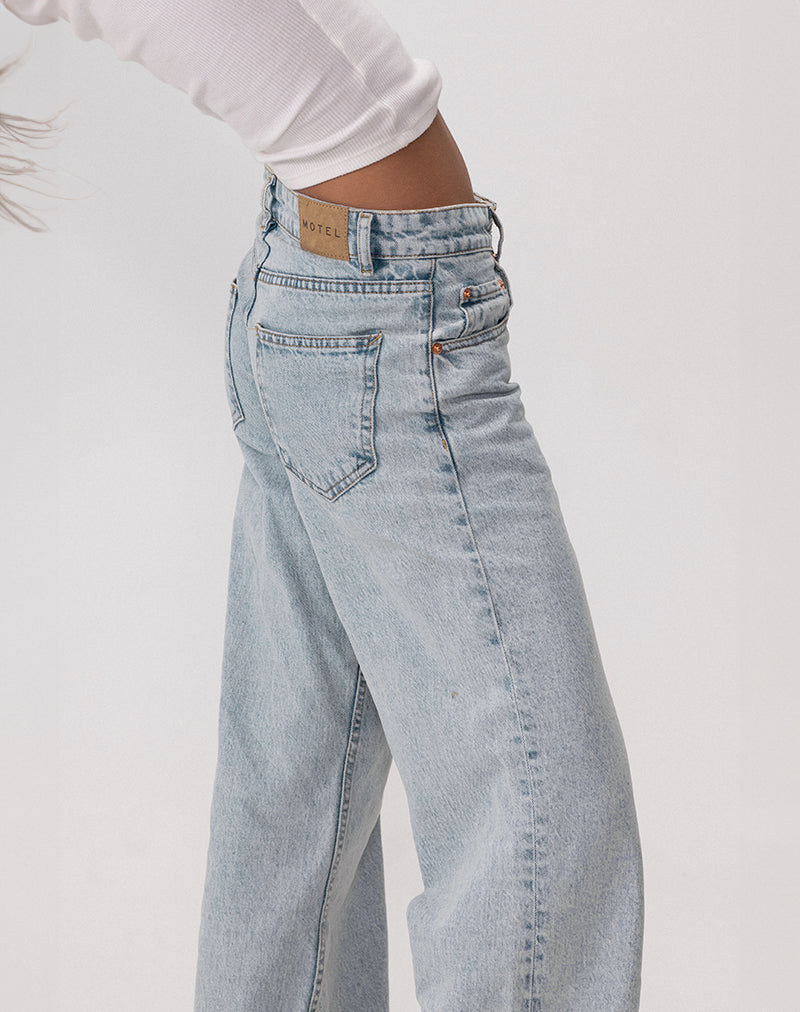Low Rise Parallel Jeans in 80s Light Blue Wash-Nico Sky